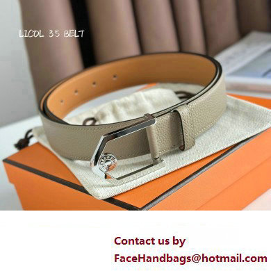 Hermes Licol belt buckle  &  Reversible leather strap 35 mm 02 2023